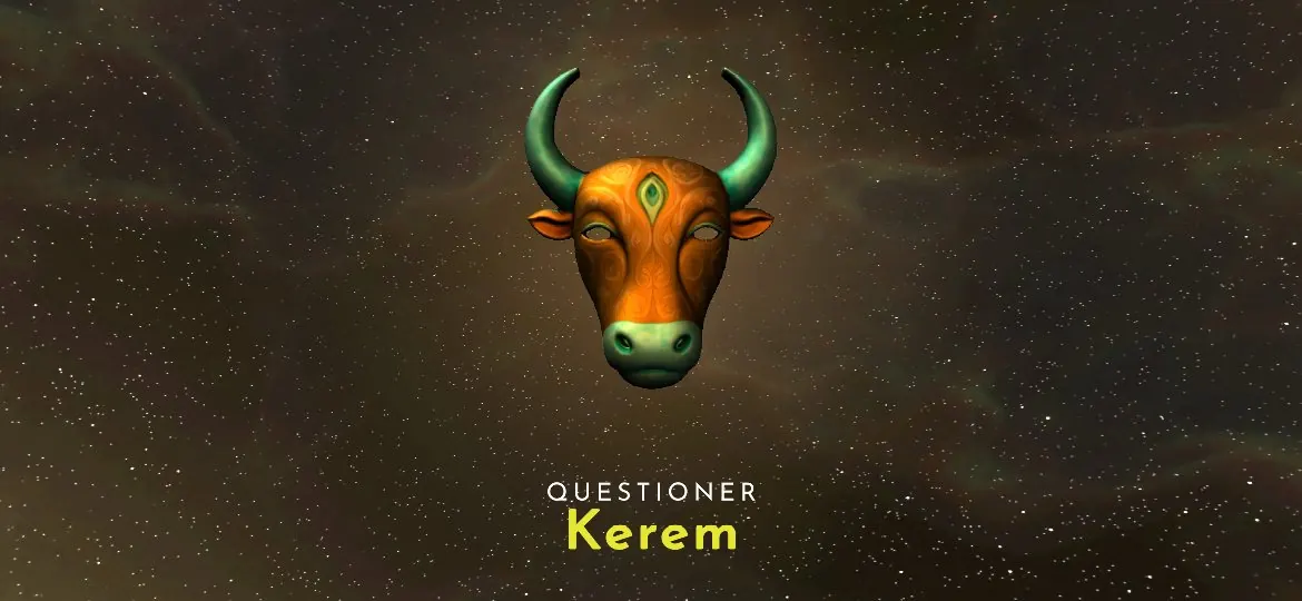 A player's mask revealed under the night sky before their turn